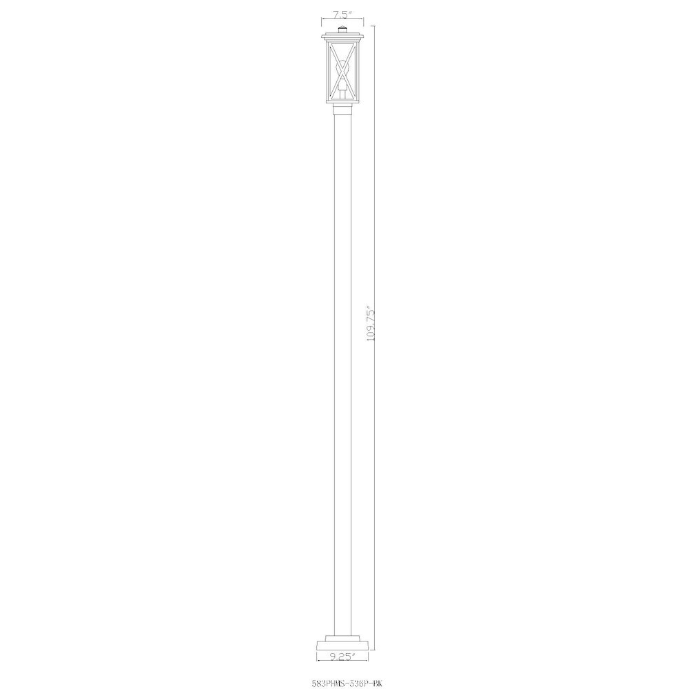Z-Lite 1 Light Outdoor Post Mounted Fixture. Picture 6