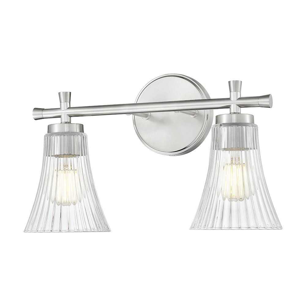 Z-Lite Belle 2 Light Vanity in Brushed Nickel color, Steel frame. Picture 1