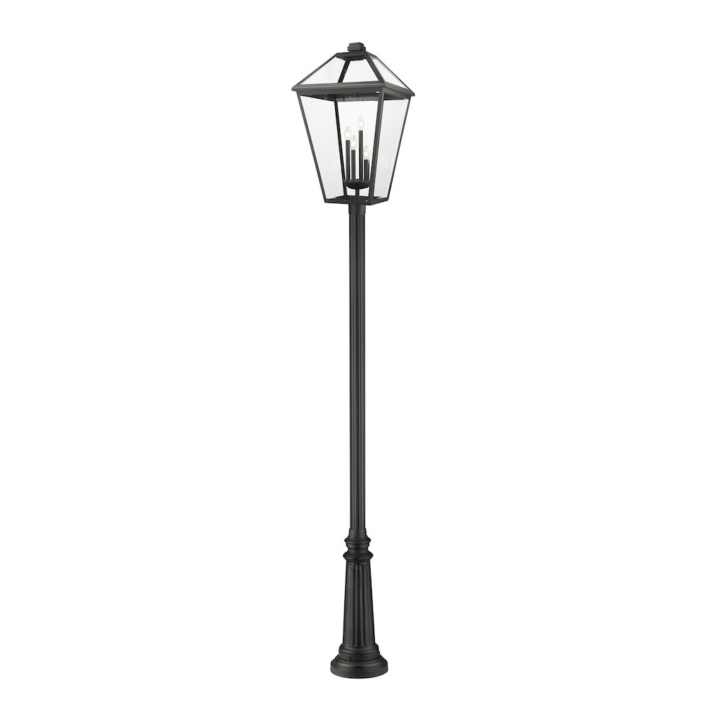 Z-Lite Talbot 4 Light Outdoor Post Mounted Fixture, Black. Picture 1