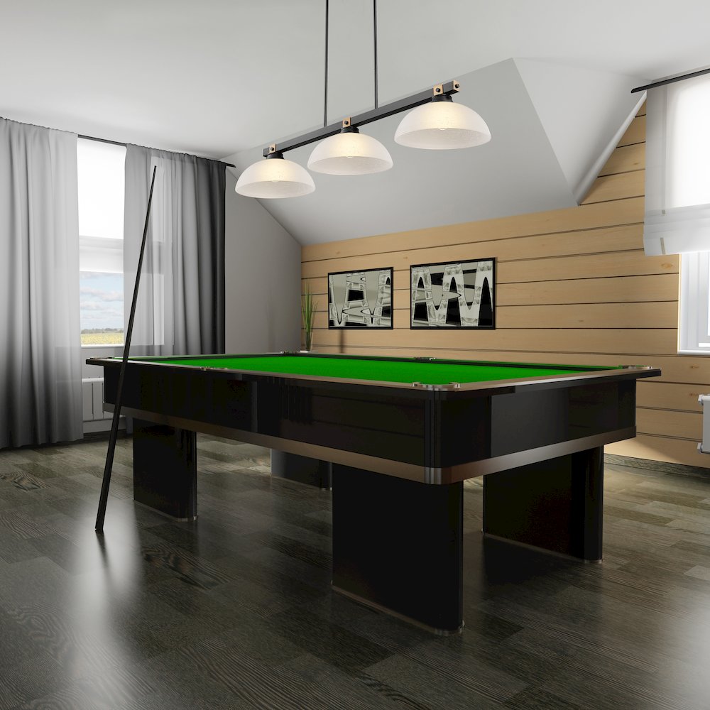 Z-Lite Bronte 3 Light Billiard, Steel Frame, White Linen Shade Color. Picture 7