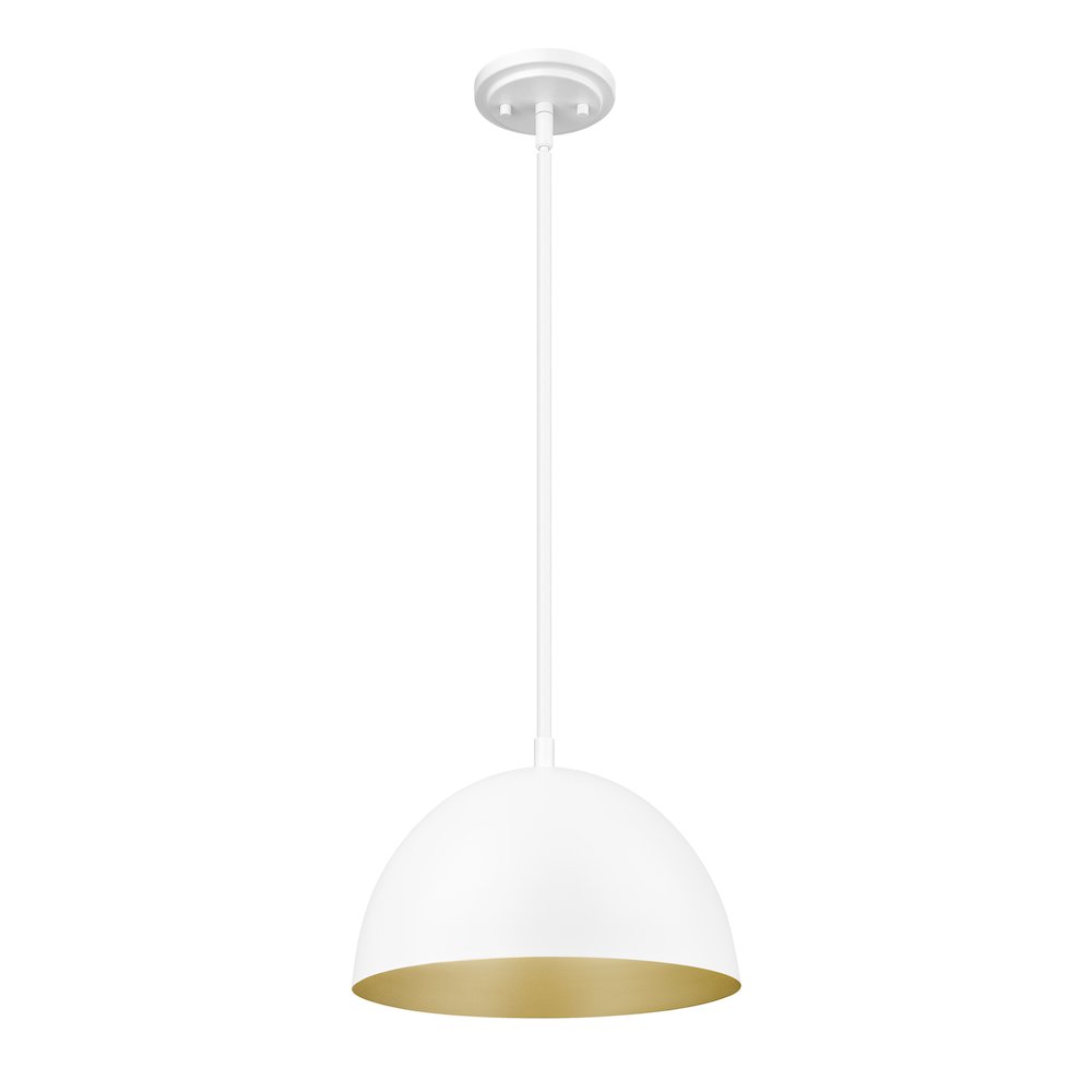 Z-Lite 1 Light Pendant, Matte White. Picture 3