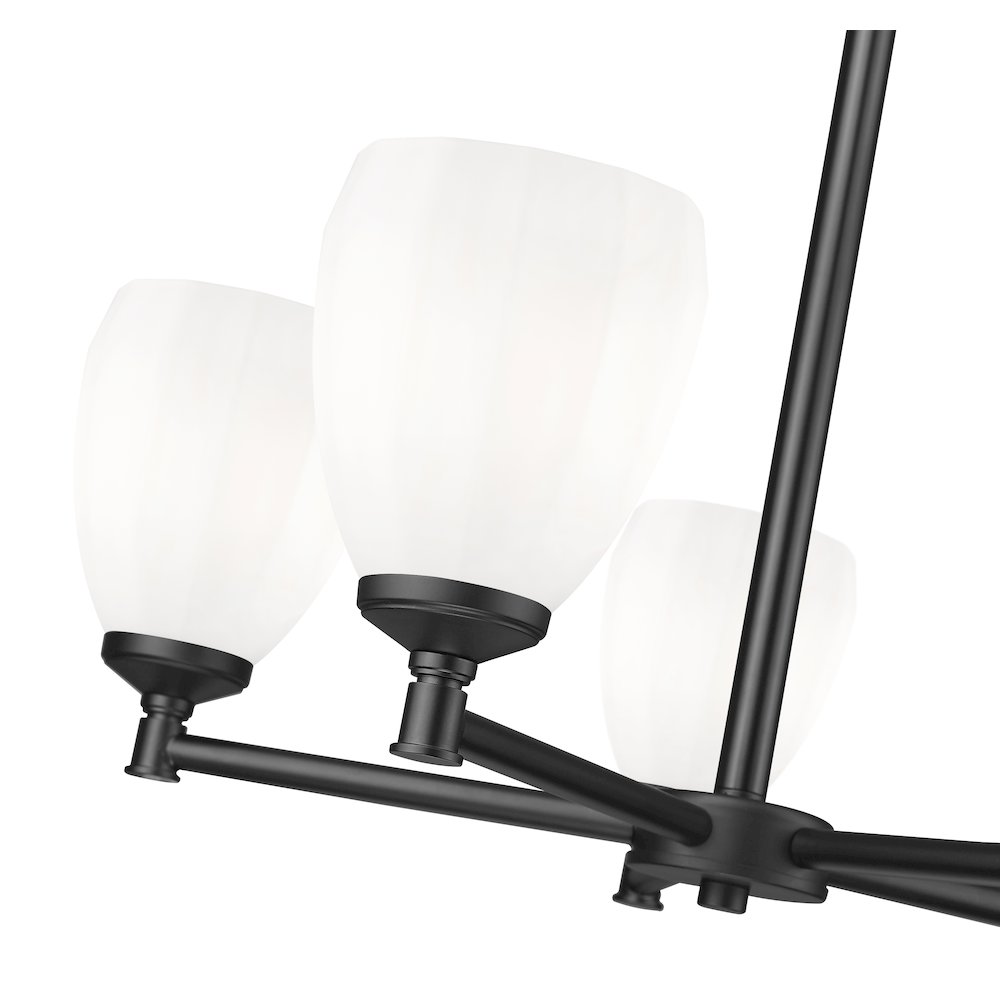 Z-Lite Oren 5 Light Chandelier in Matte Black color, Steel frame. Picture 4
