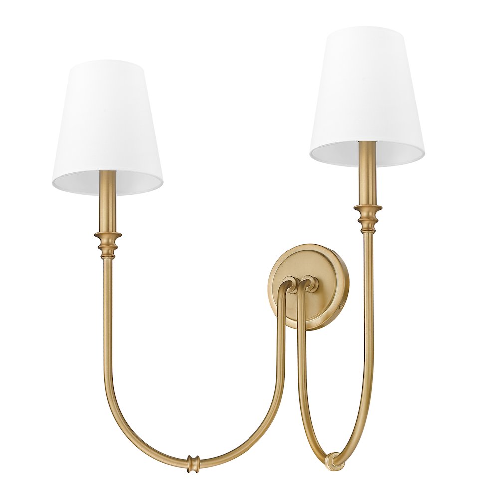 Z-Lite 2 Light Wall Sconce, Rubbed Brass. Picture 7