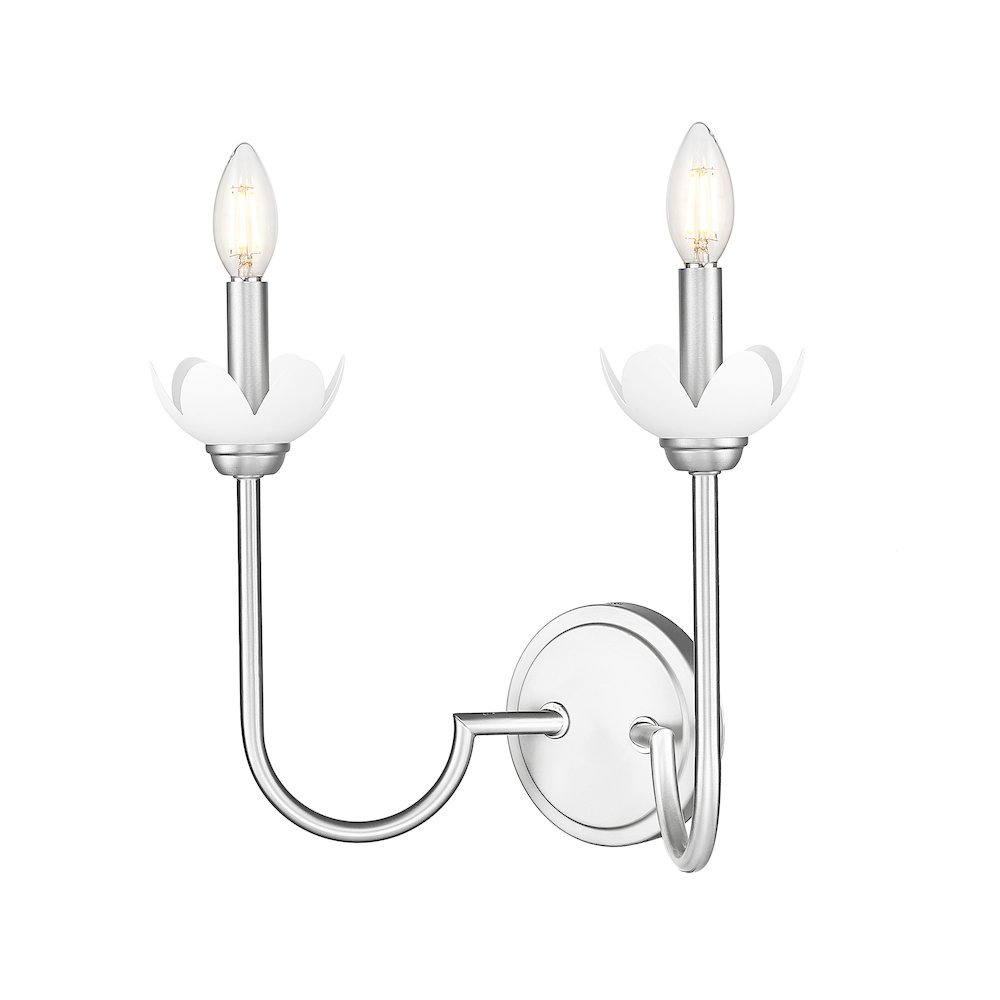 Z-Lite Allistair 2 Light Wall Sconce in Brushed Nickel color, Steel frame. Picture 1