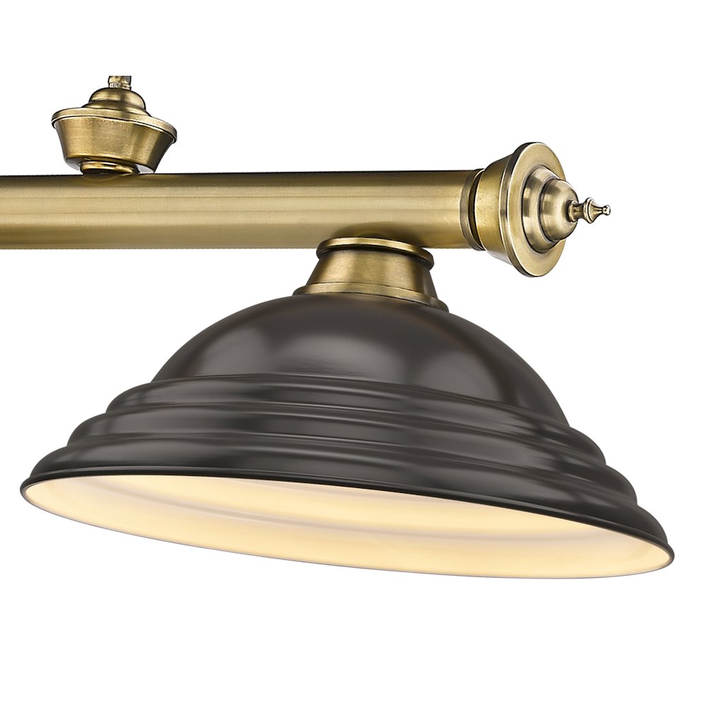 Z-Lite Cordon 3 Light Billiard, Steel Frame, Bronze Shade Color. Picture 4