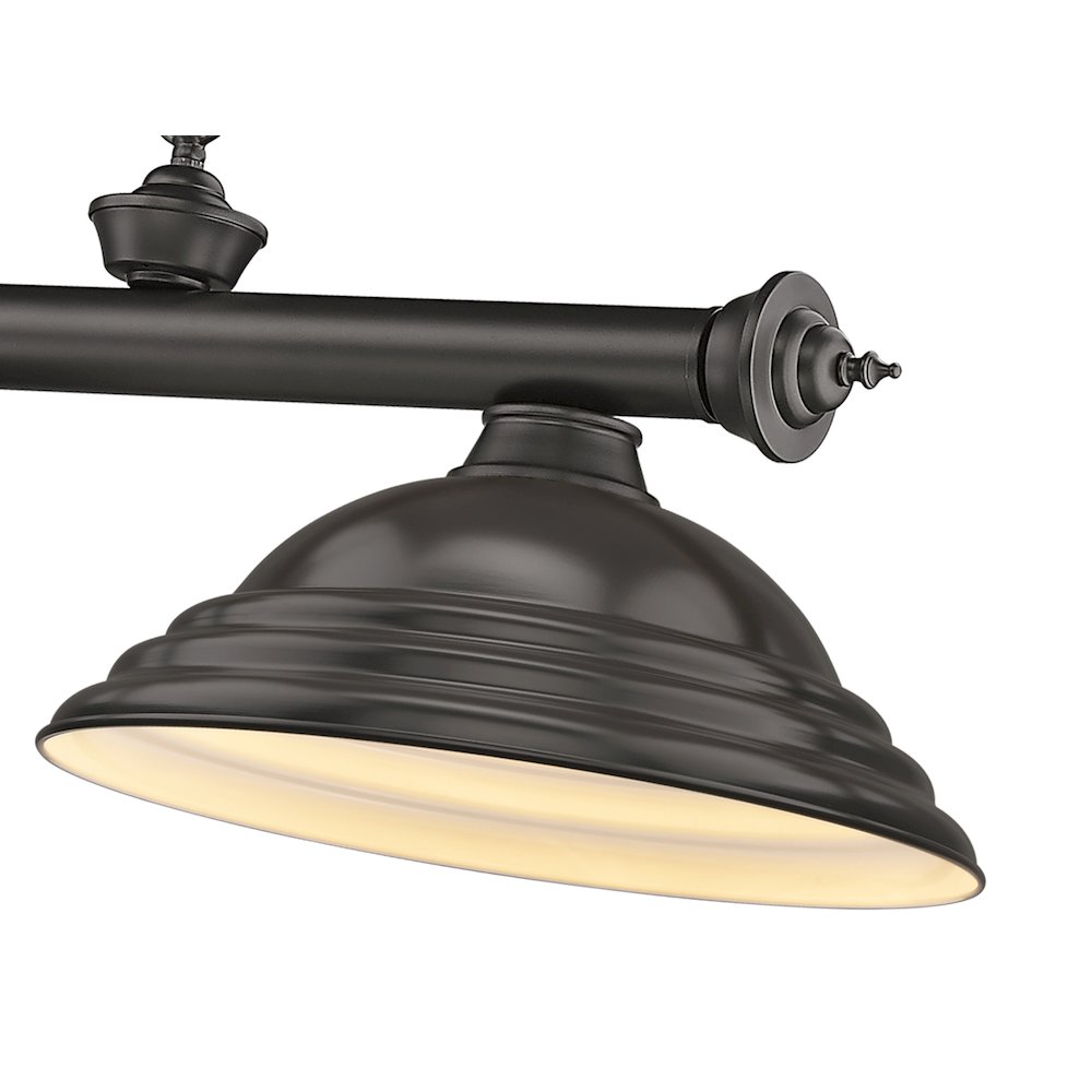 Z-Lite Cordon 3 Light Billiard, Steel Frame, Bronze Shade Color. Picture 4