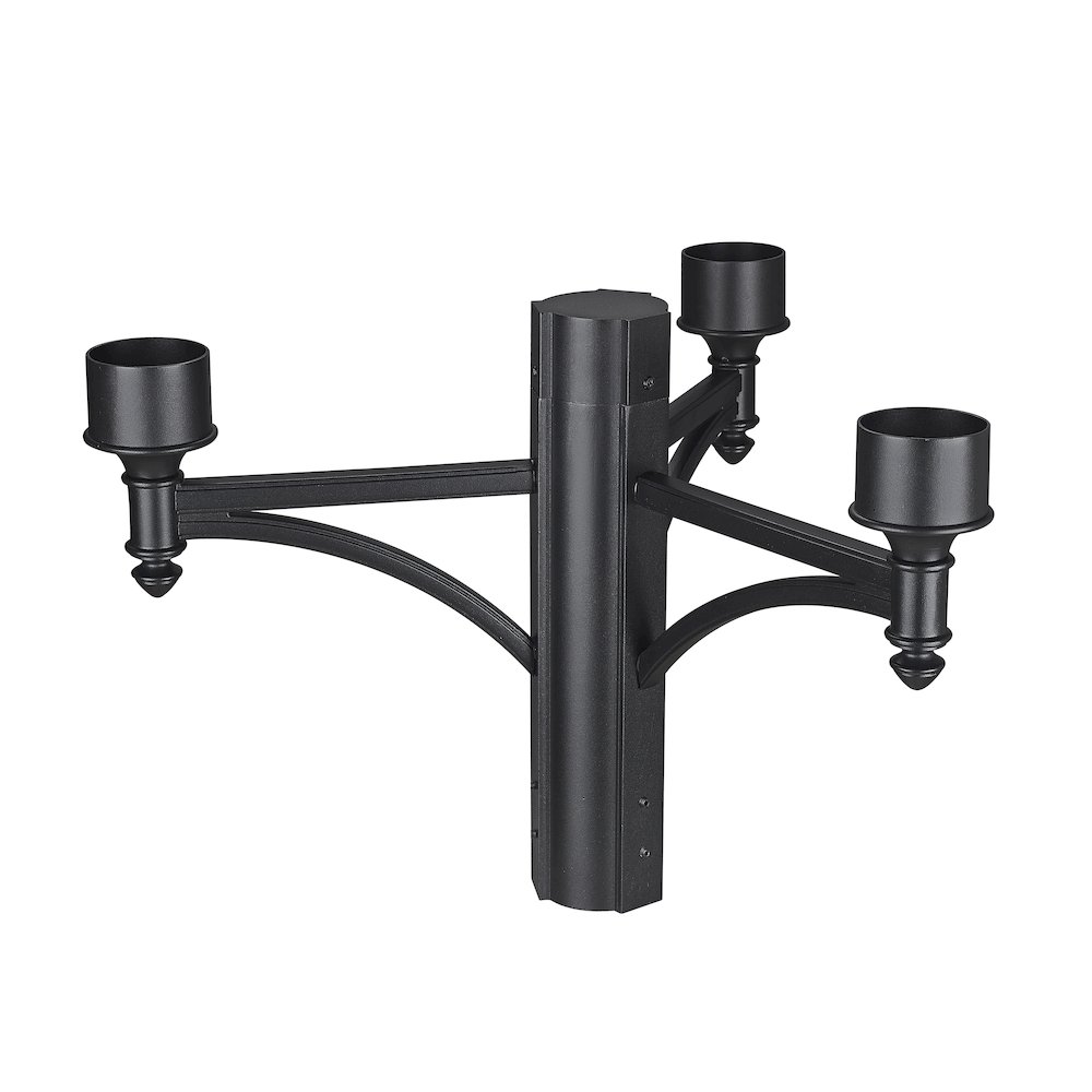 Z-Lite 3 Light Outdoor Posts + Hardware, Black Frame Finish. Picture 1