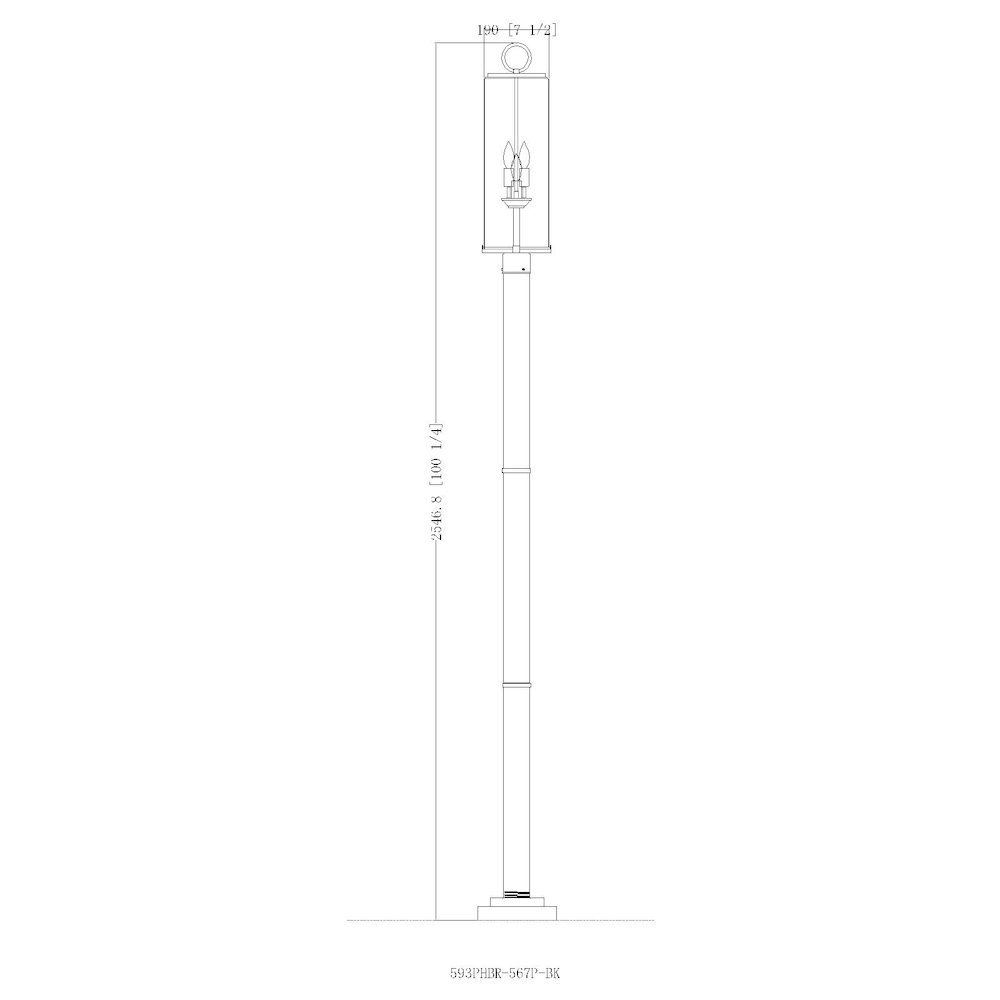 Z-Lite 3 Light Outdoor Post Mounted Fixture. Picture 8