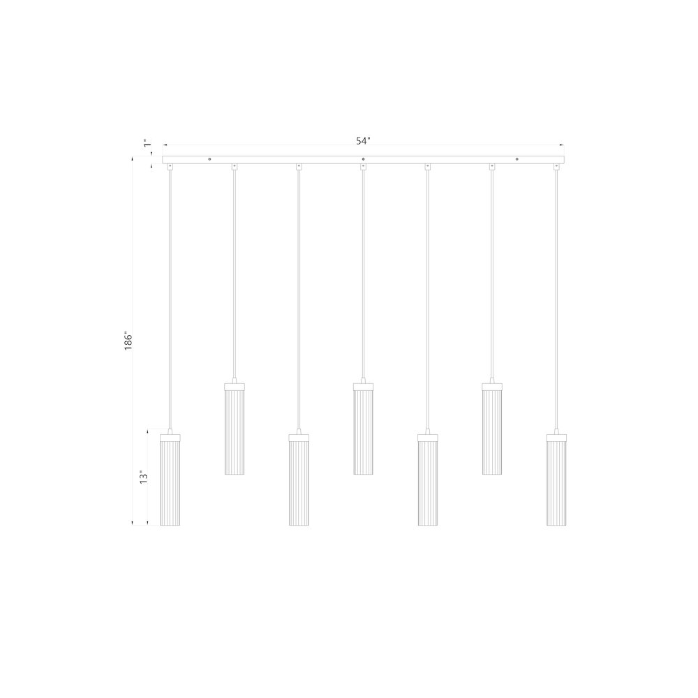 Z-Lite 7 Light Linear Chandelier. Picture 8