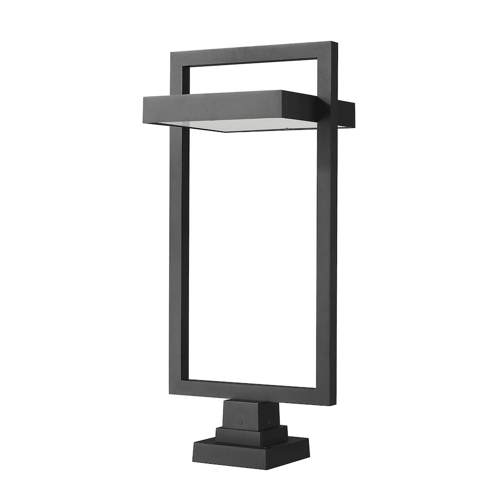 Z-Lite Luttrel 1 Light Outdoor Pier Mounted Fixture in Black Frame Finish. Picture 5