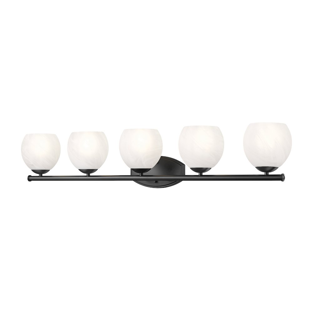 Z-Lite 5 Light Vanity, Matte Black. Picture 1