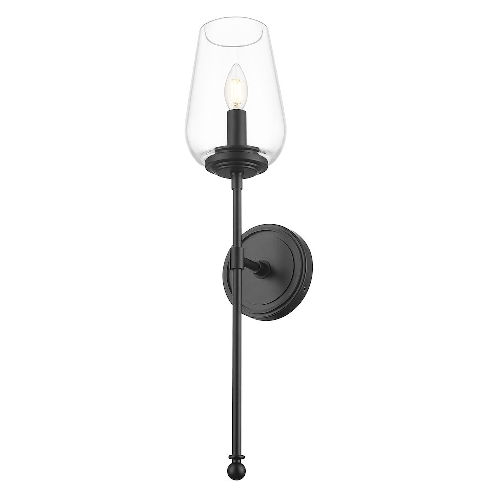 Z-Lite 1 Light Wall Sconce, Matte Black. Picture 3
