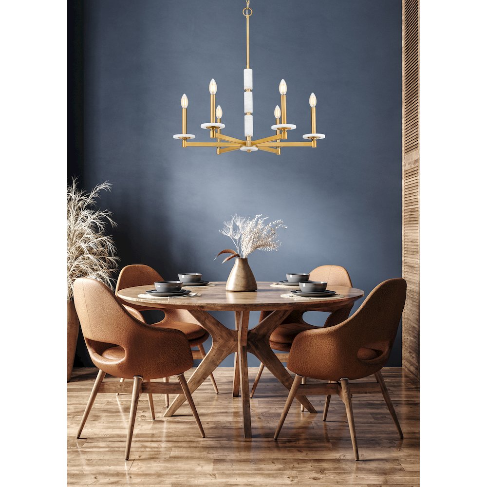 Z-Lite Kaden 6 Light Chandelier in Modern Gold color, Steel frame. Picture 7