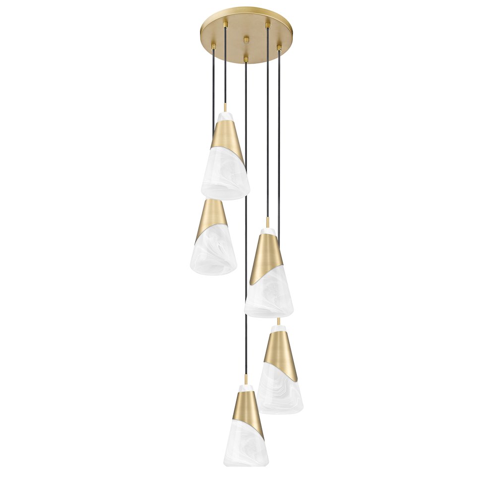 Z-Lite Aimie 5 Light Chandelier, Modern Gold. Picture 5