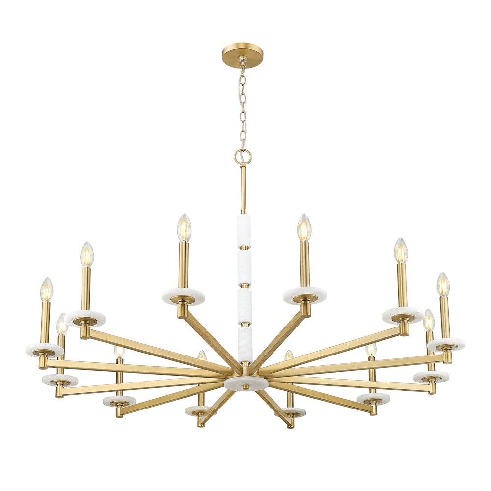Z-Lite Kaden 12 Light Chandelier in Modern Gold color, Steel frame. Picture 2