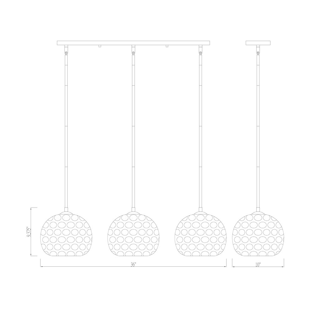 Z-Lite 3 Light Linear Chandelier. Picture 8
