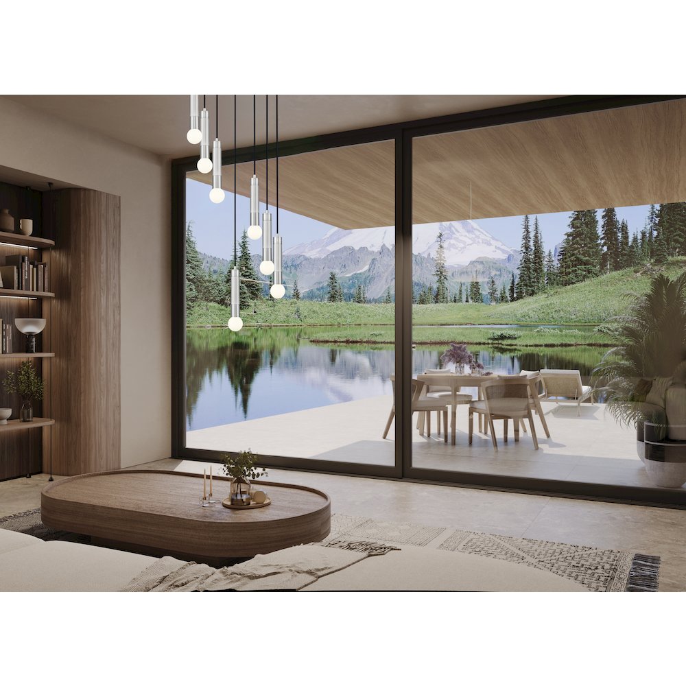 Z-Lite Stari 7 Light Chandelier in Brushed Nickel color, Steel frame. Picture 7
