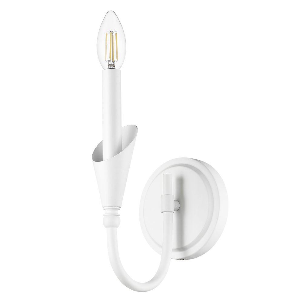 Z-Lite Claudelle 1 Light Wall Sconce in Textured White color, Steel frame. Picture 3