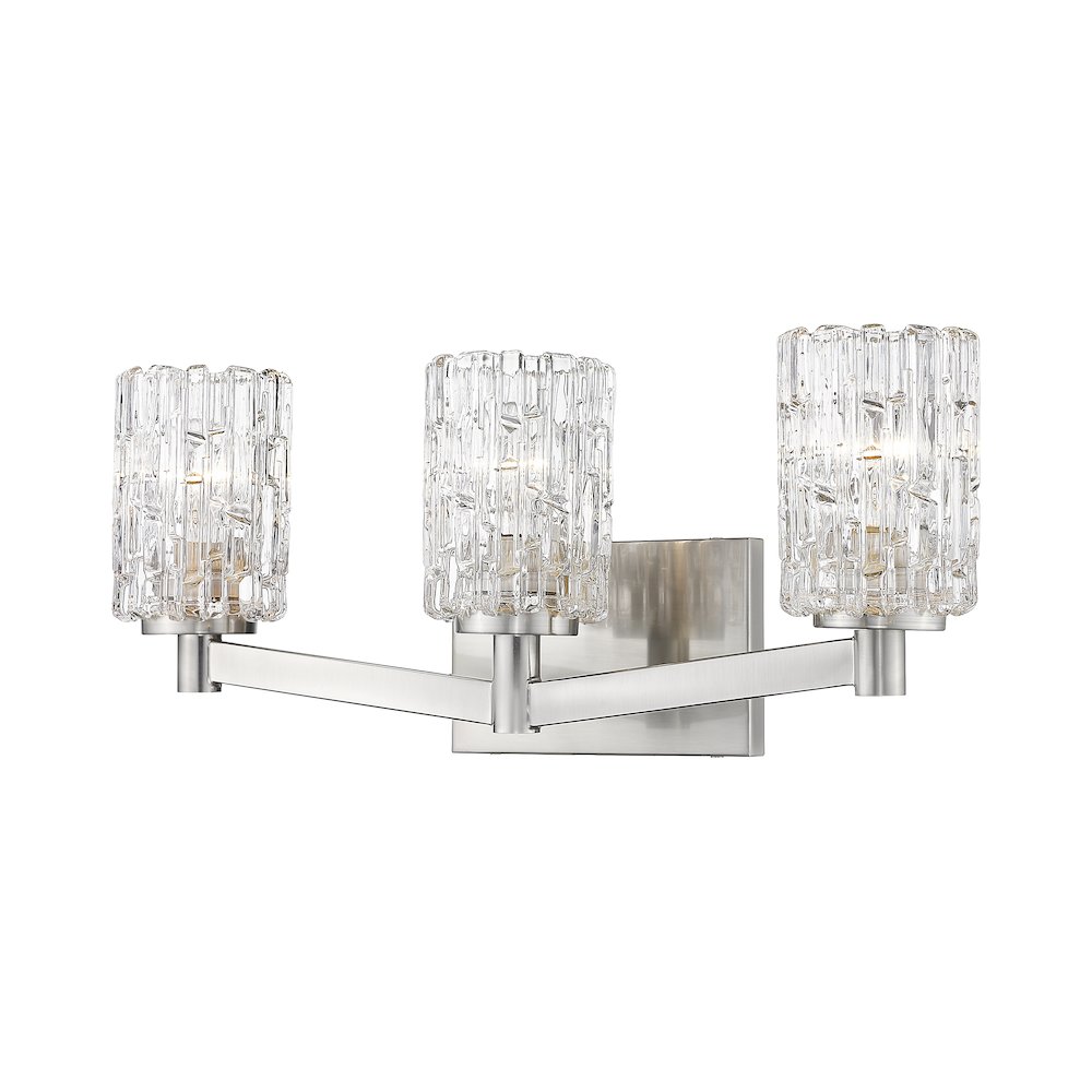 Z-Lite Aubrey 3 Light Vanity in Brushed Nickel Frame Finish. Picture 3