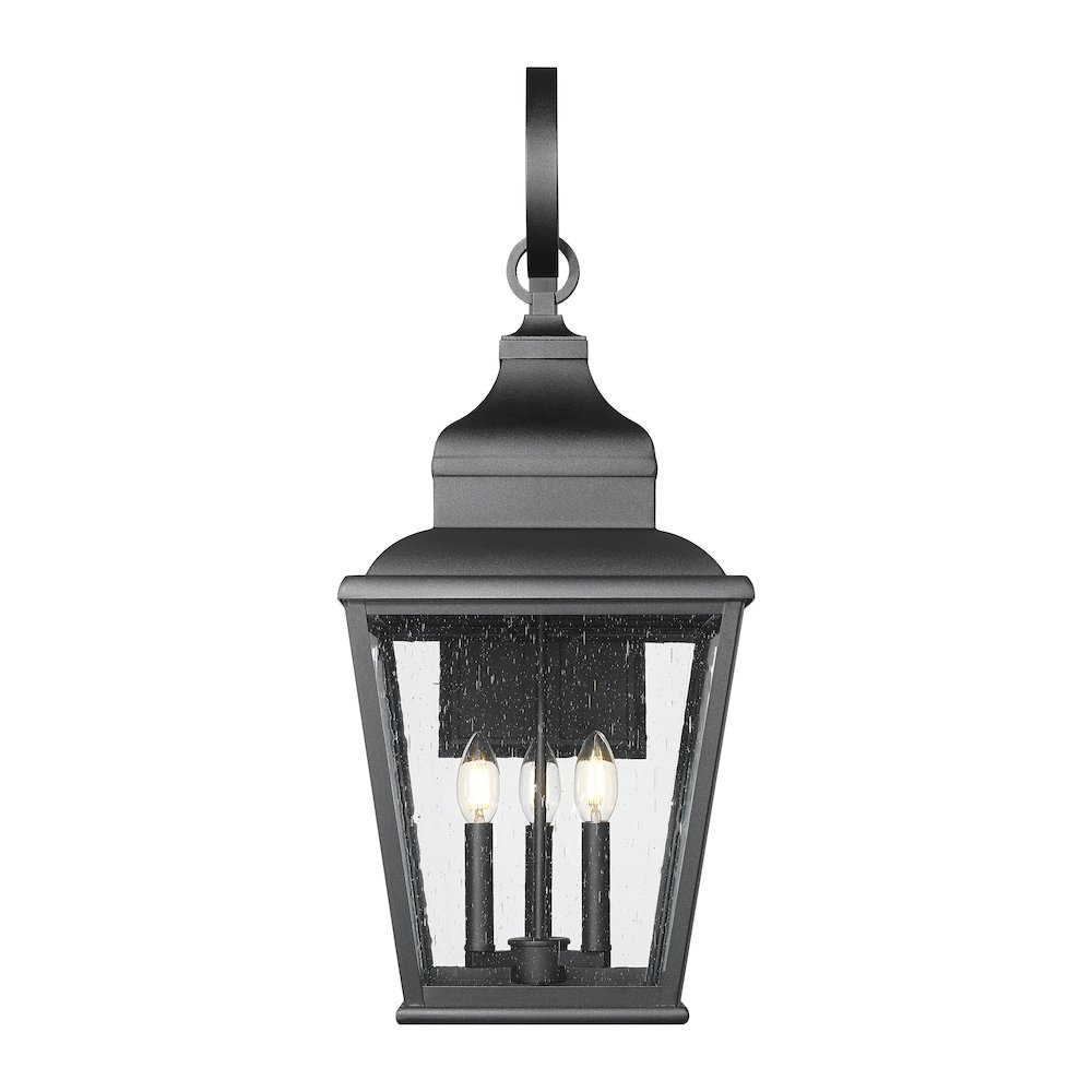 Z-Lite 3 Light Outdoor Wall Light, Sand Black. Picture 2