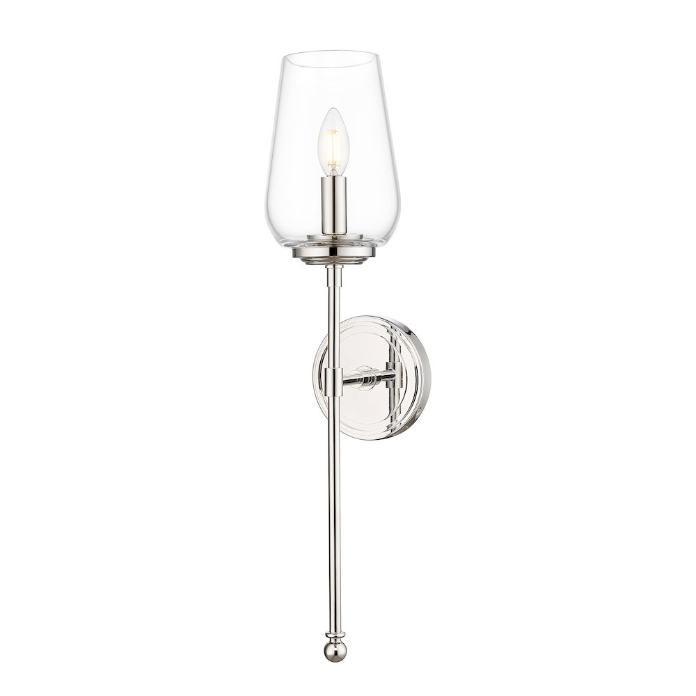 Z-Lite 1 Light Wall Sconce, Polished Nickel. Picture 1