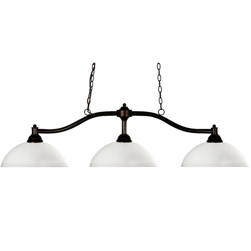 Z-Lite Chance 3 Light Billiard, Steel Frame, Matte Opal Shade Color. Picture 1