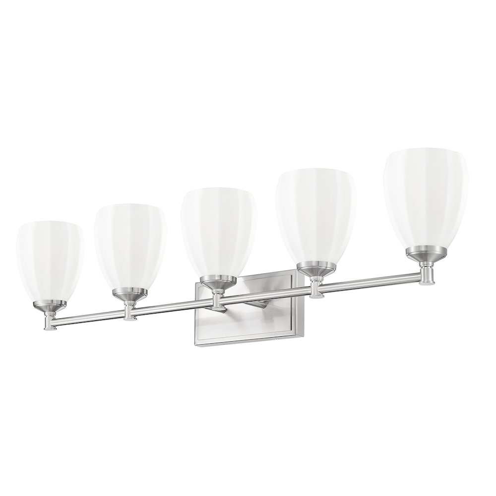 Z-Lite Oren 5 Light Vanity in Brushed Nickel color, Steel frame. Picture 5