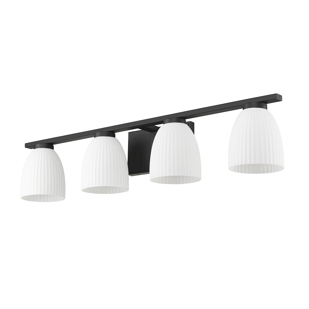 Z-Lite Naya 4 Light Vanity in Matte Black color, Steel frame. Picture 5