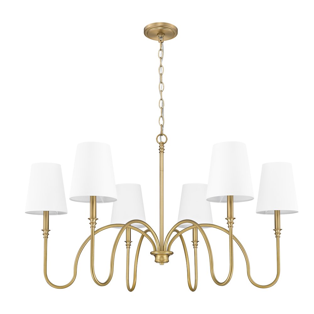 Z-Lite 6 Light Chandelier, Rubbed Brass. Picture 7