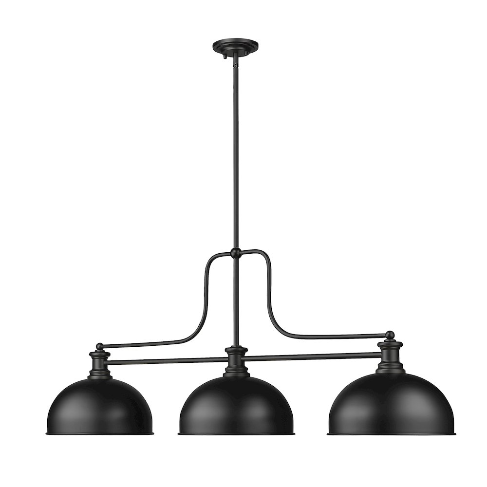 Z-Lite Melange 3 Light Billiard, Steel Frame, Matte Black Shade Color. Picture 3