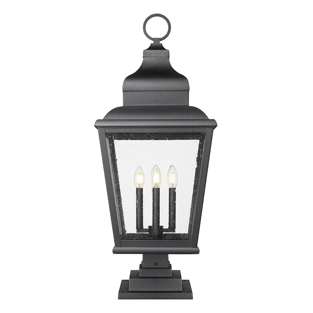 Z-Lite 4 Light Outdoor Pier Mounted Fixture, Sand Black. Picture 2