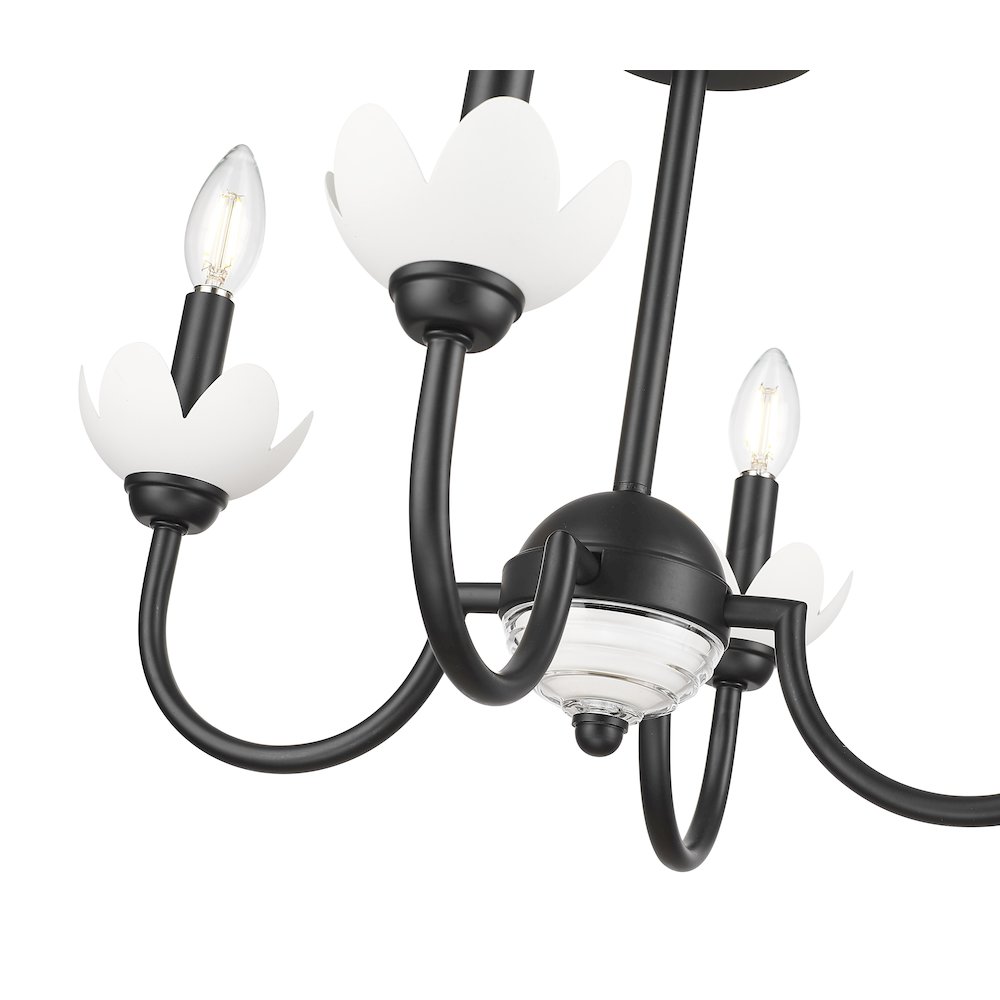 Z-Lite Allistair 4 Light Semi Flush Mount in Matte Black color, Steel frame. Picture 4