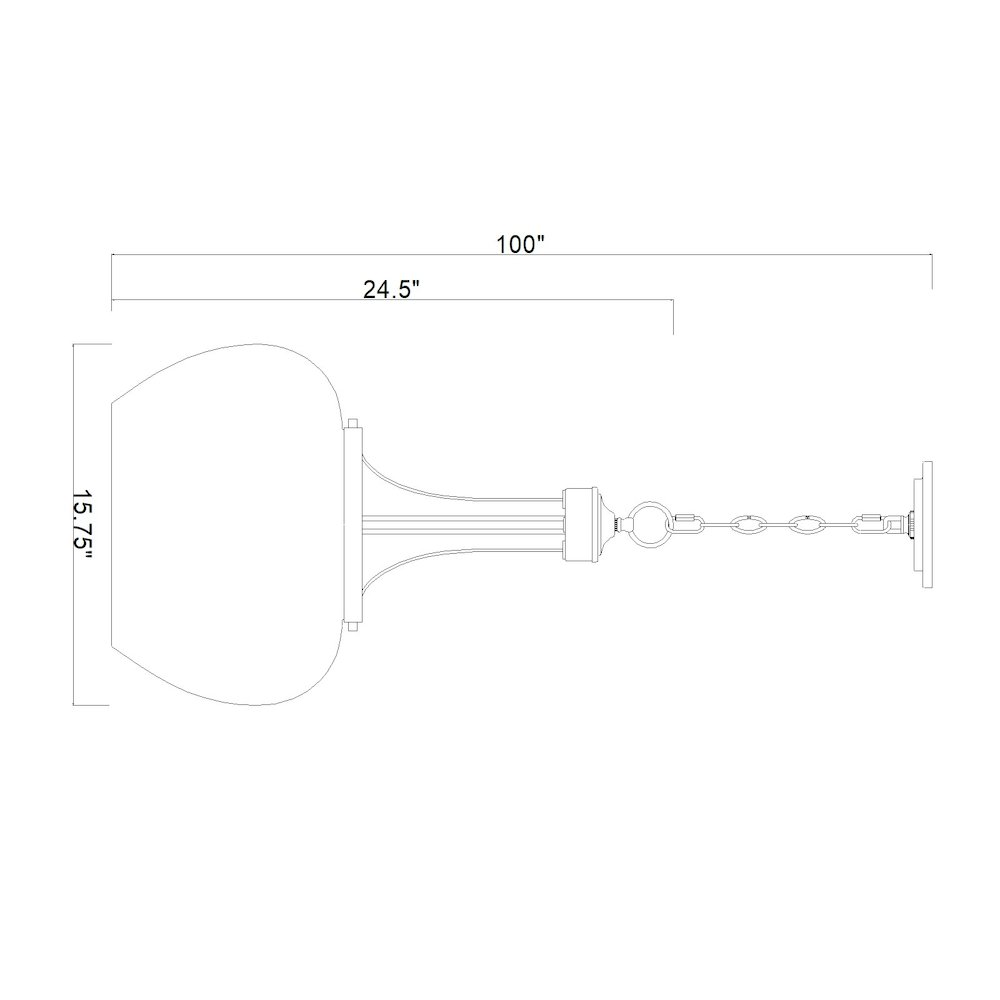 Z-Lite 3 Light Pendant, Burnished Brass. Picture 8
