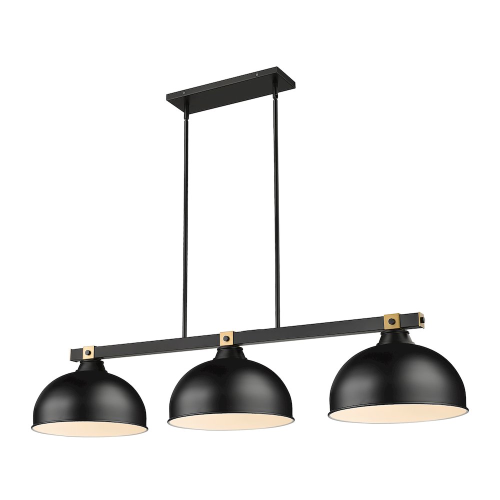 Z-Lite Bronte 3 Light Billiard, Steel Frame, Matte Black Shade Color. Picture 1