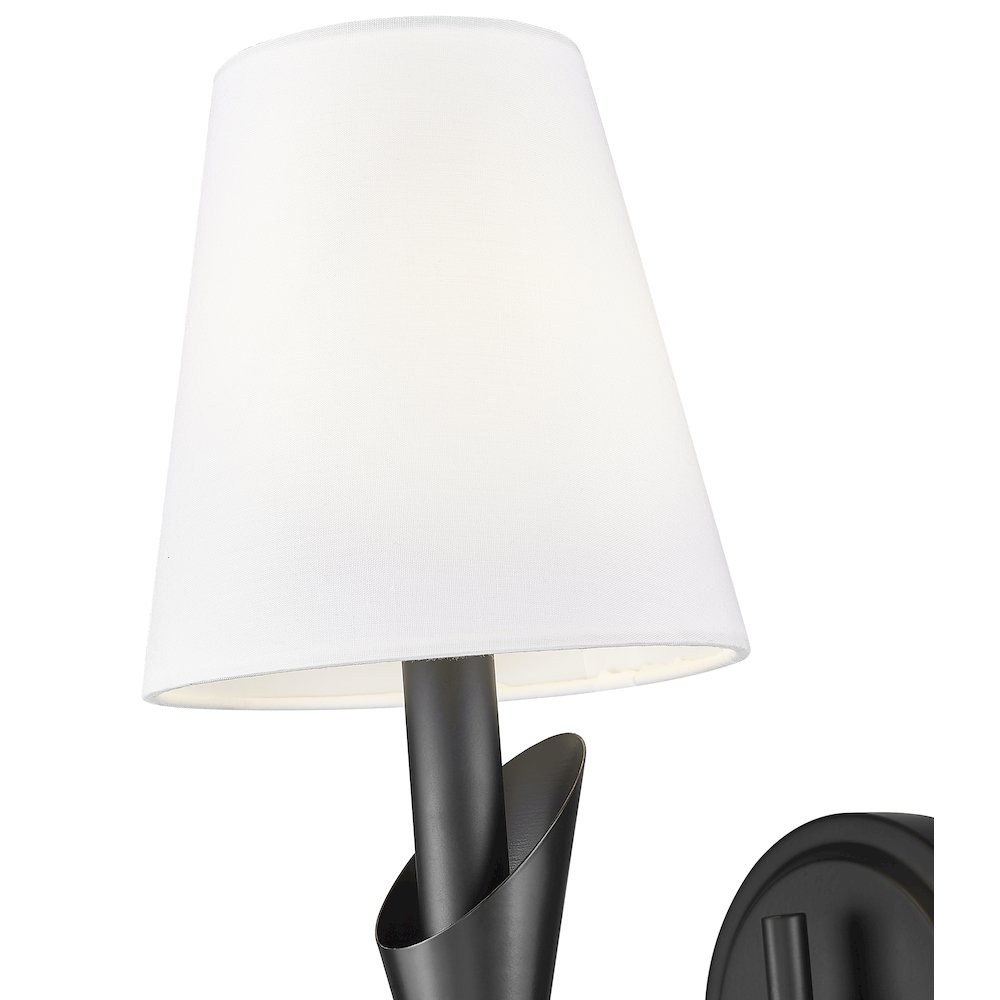 Z-Lite Claudelle 1 Light Wall Sconce in Matte Black color, Steel frame. Picture 4