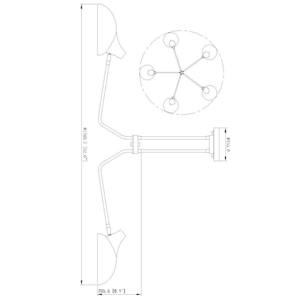 Z-Lite 5 Light Semi Flush Mount. Picture 8