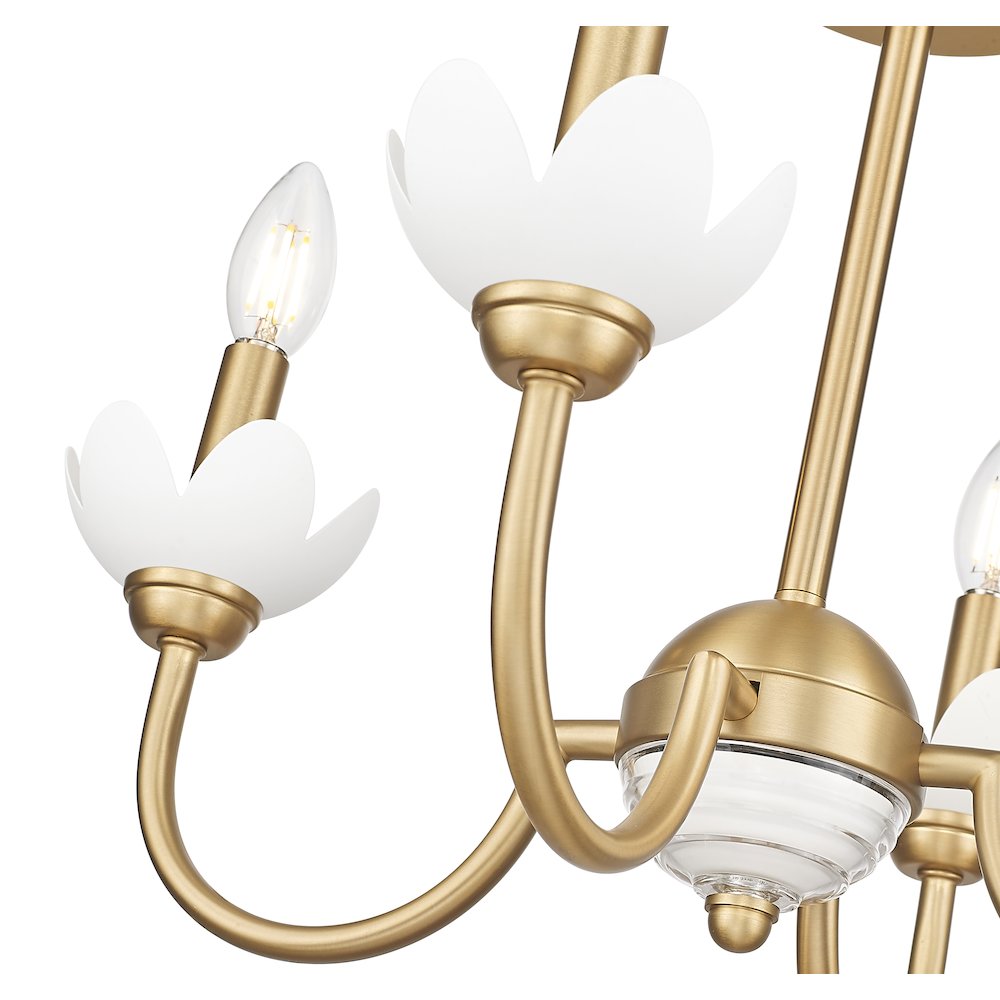 Z-Lite Allistair 4 Light Semi Flush Mount in Modern Gold color, Steel frame. Picture 4