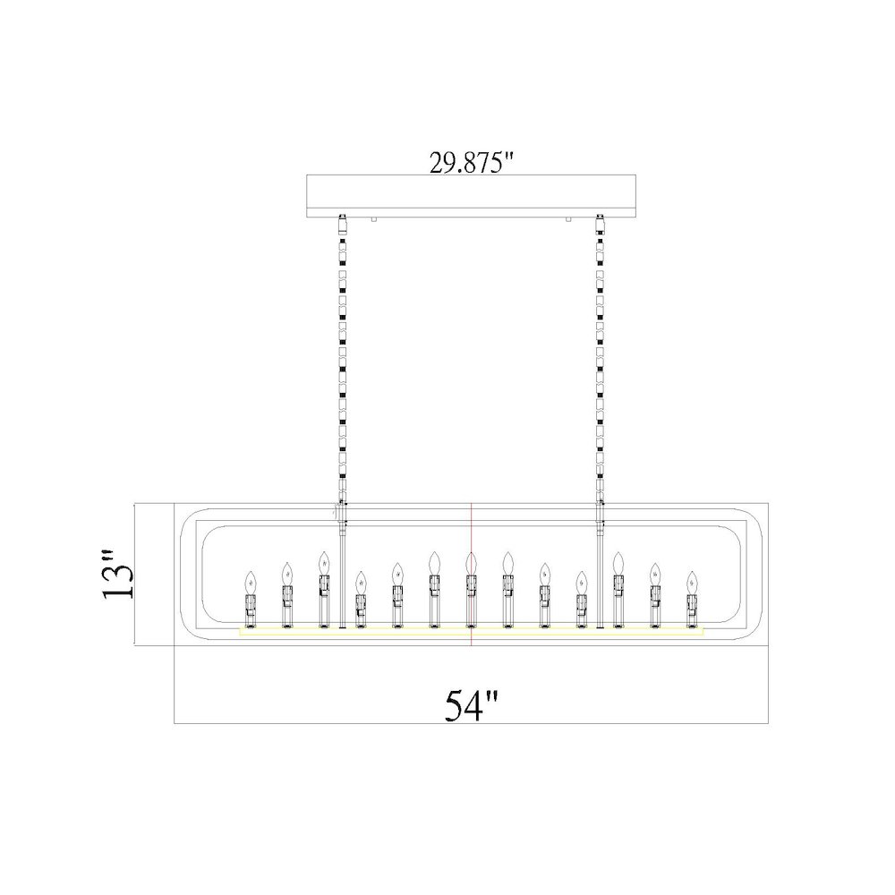 Z-Lite 13 Light Linear Chandelier. Picture 8