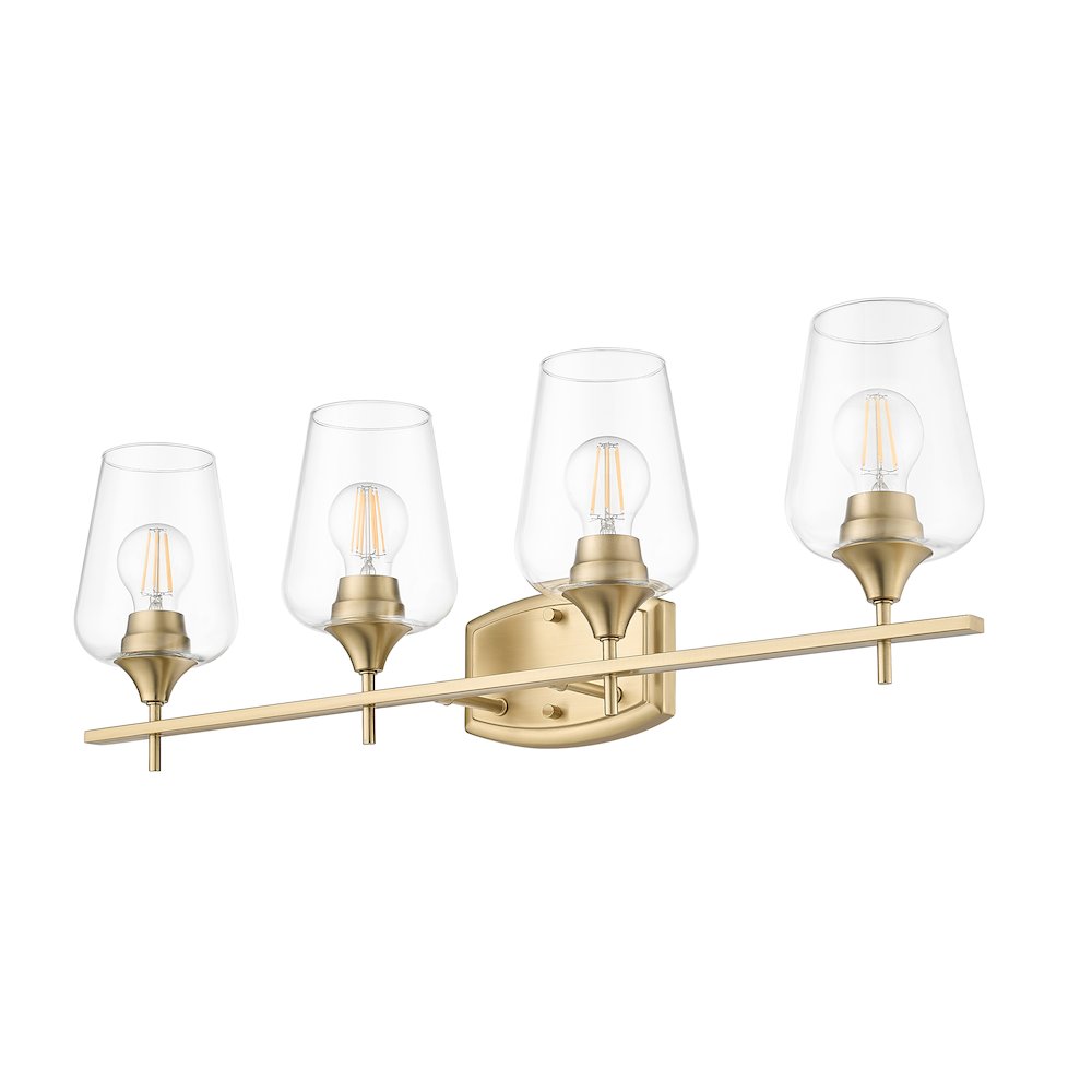Z-Lite 4 Light Vanity, Burnished Brass. Picture 7
