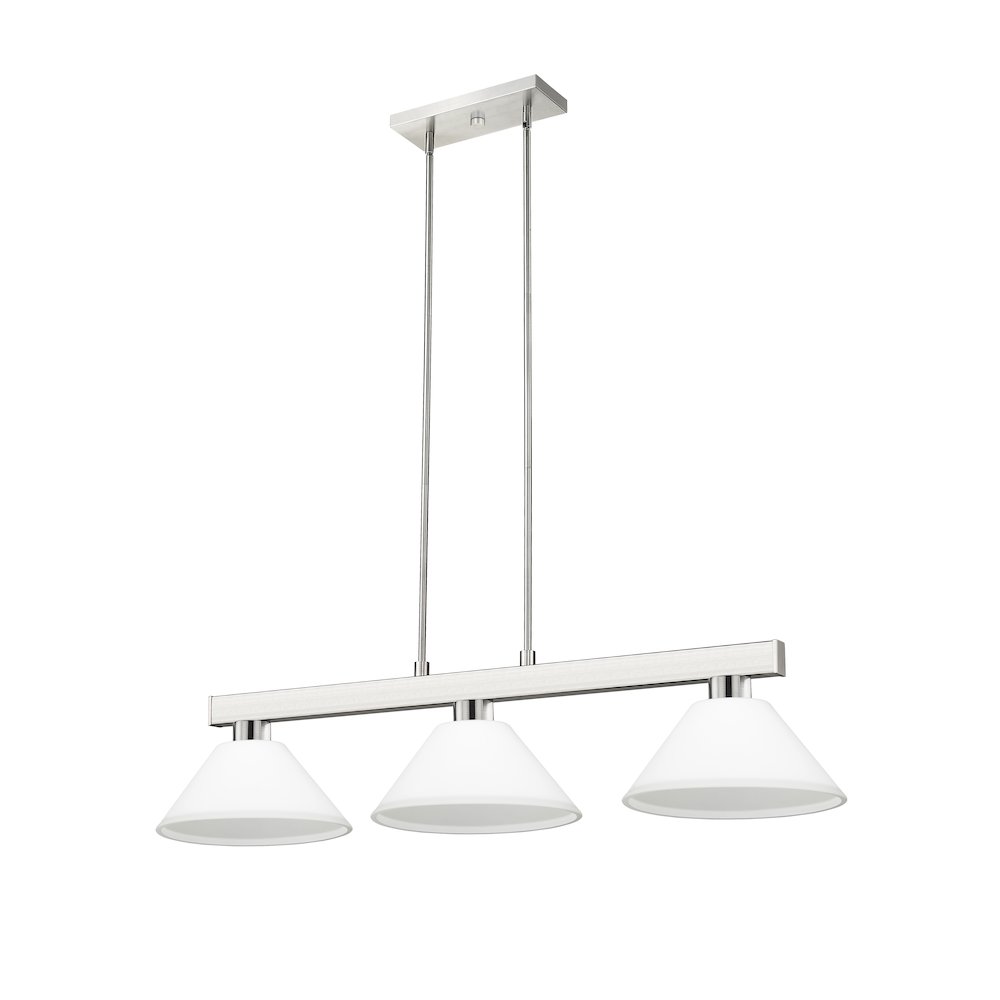 Z-Lite Cobalt 3 Light Billiard, Steel Frame, Matte Opal Shade Color. Picture 5