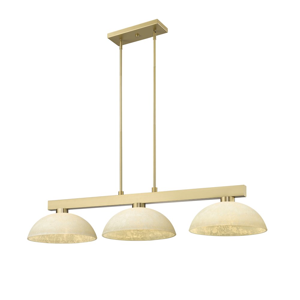 Z-Lite Cobalt 3 Light Billiard, Steel Frame, Golden Mottle Shade Color. Picture 1