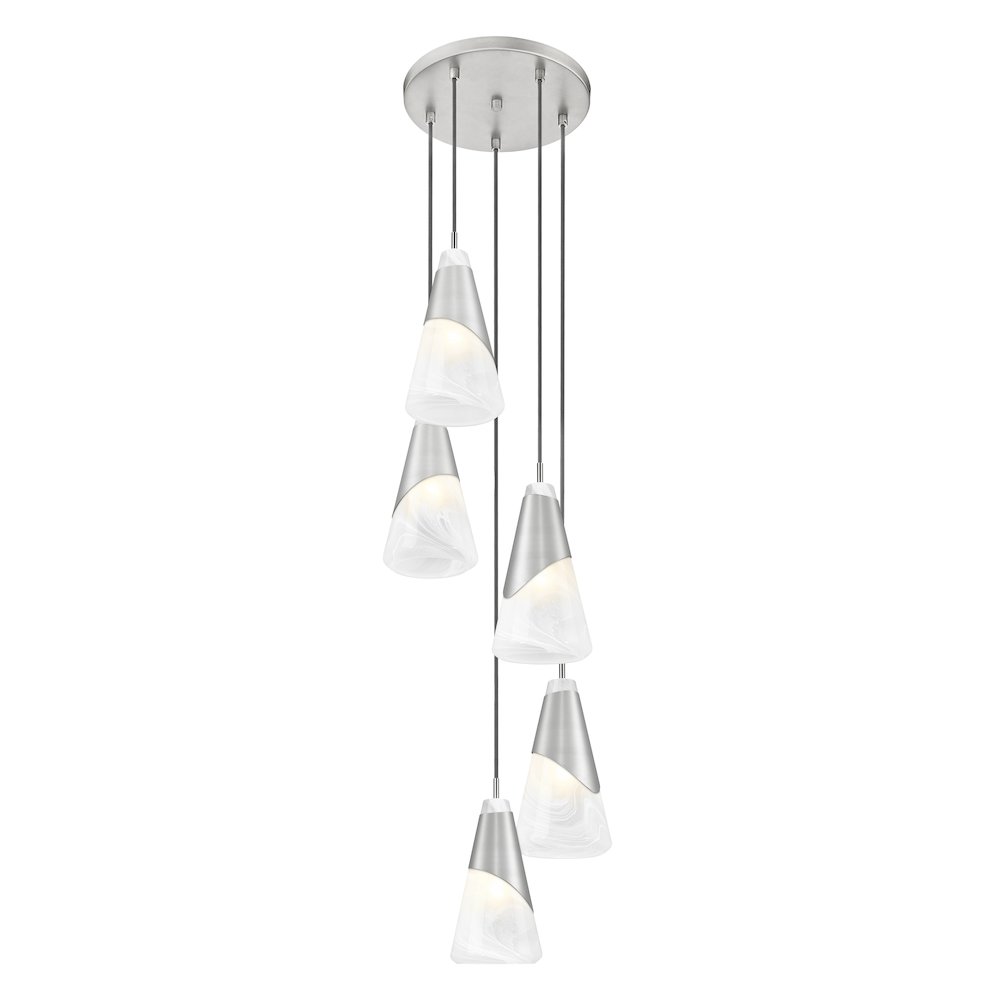 Z-Lite Aimie 5 Light Chandelier, Brushed Nickel. Picture 2