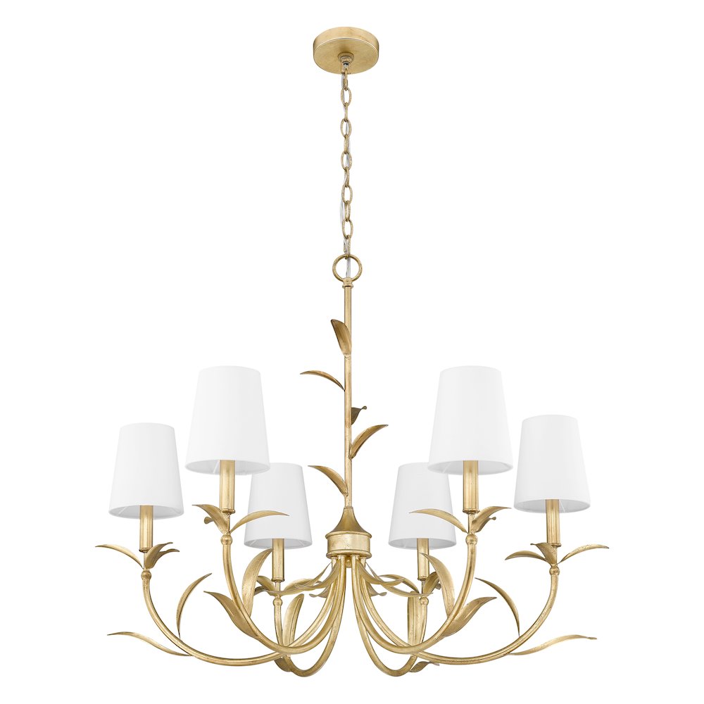 Z-Lite 6 Light Chandelier, Gold Leaf. Picture 7