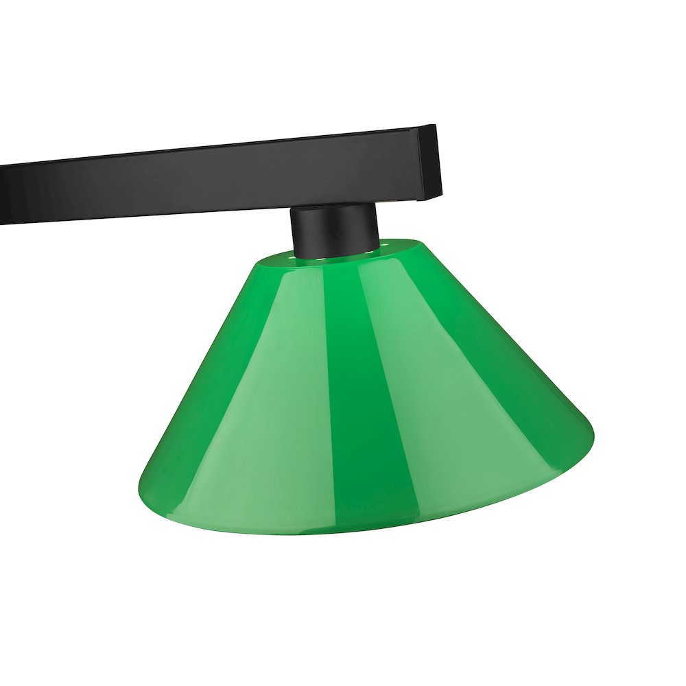 Z-Lite Cobalt 3 Light Billiard, Steel Frame, Green Shade Color. Picture 4