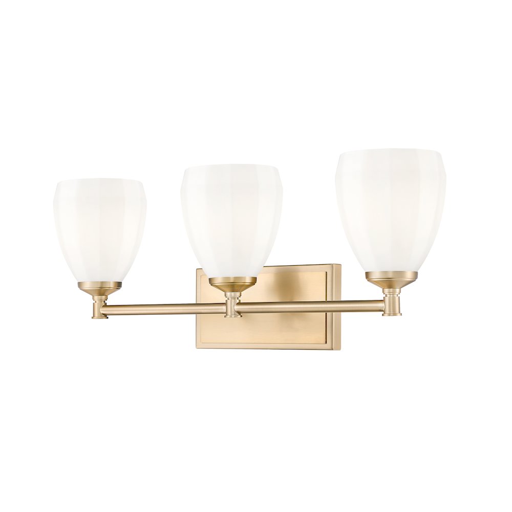 Z-Lite Oren 3 Light Vanity in Modern Gold color, Steel frame. Picture 1