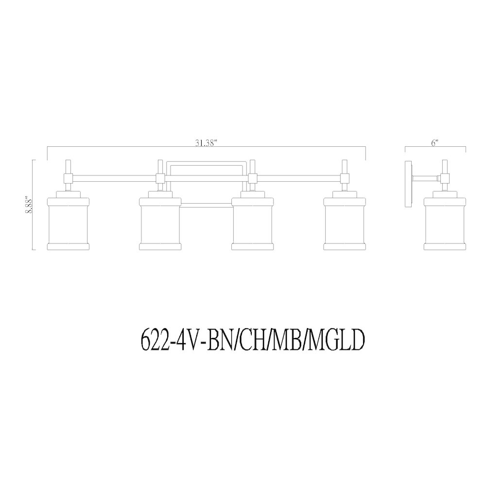 Z-Lite 4 Light Vanity. Picture 8