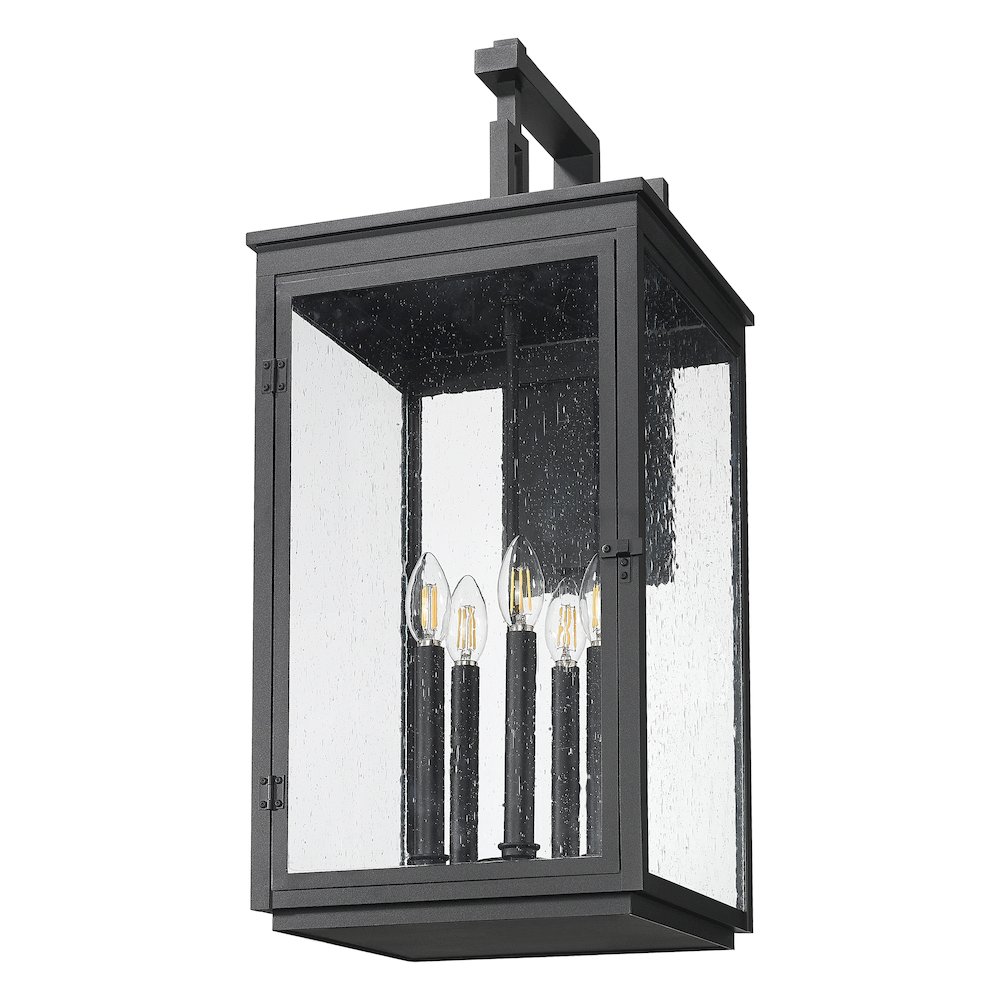 Z-Lite Hartwell 5 Light Outdoor Wall Light in Sand Black color, Aluminum frame. Picture 5