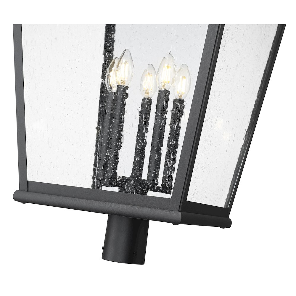 Z-Lite 5 Light Outdoor Post Mount Fixture, Sand Black. Picture 4