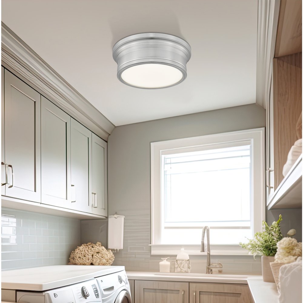 Z-Lite 1 Light Flush Mount, Brushed Nickel. Picture 5
