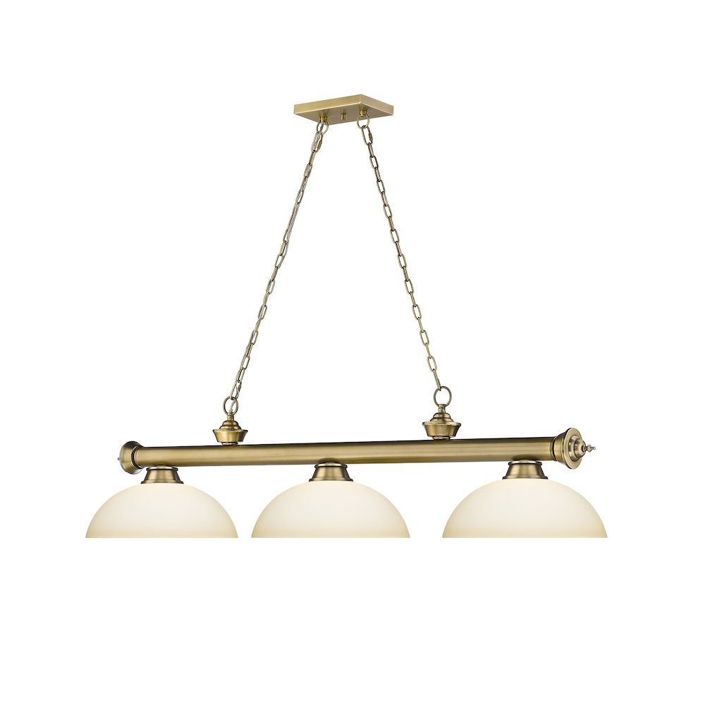 Z-Lite Cordon 3 Light Billiard, Steel Frame, Matte Opal Shade Color. Picture 3